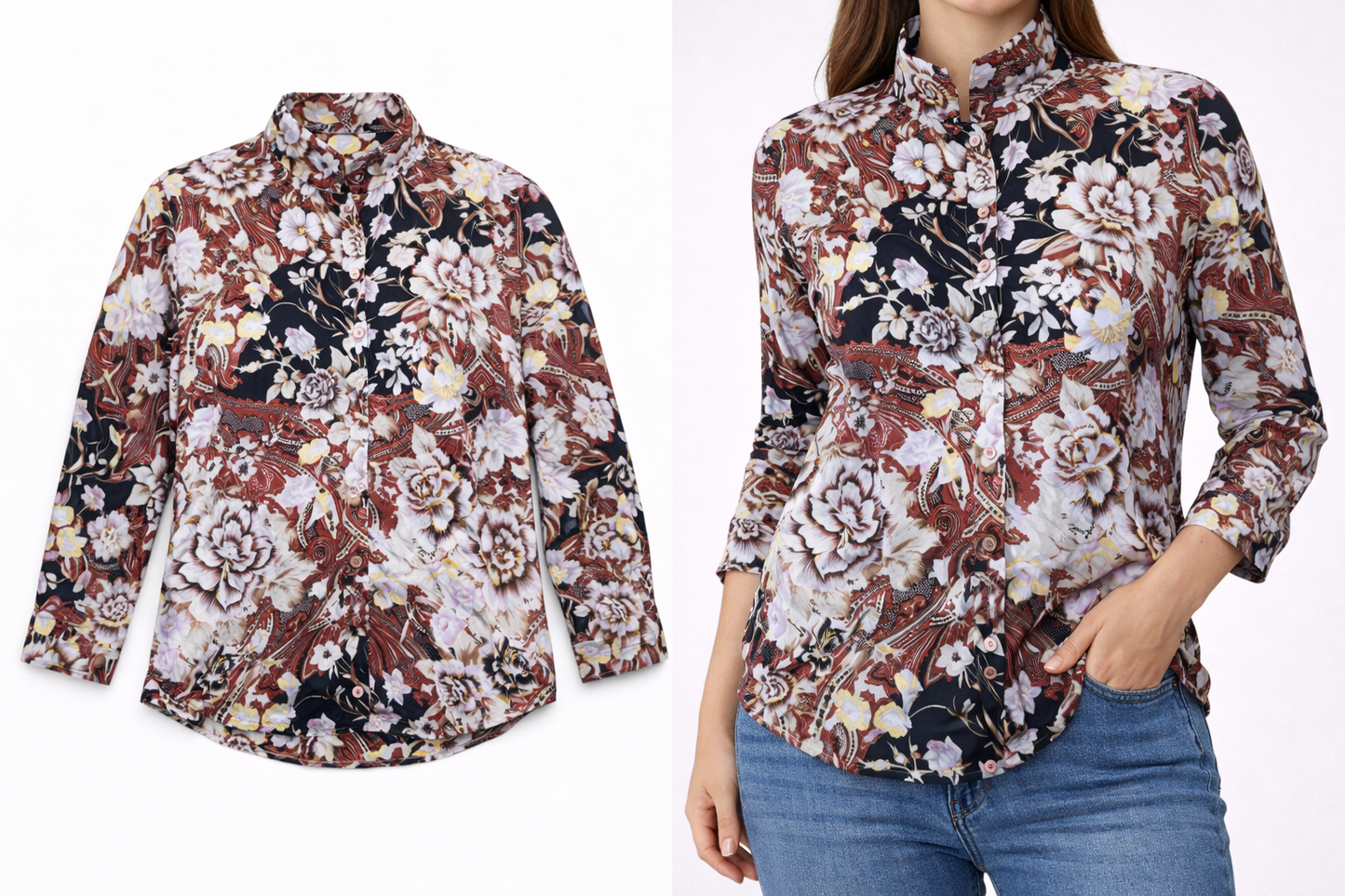 Blusa De Mujer Marca Blusa Con Print Talla L