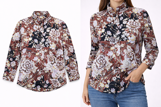 Blusa De Mujer Marca Blusa Con Print Talla L