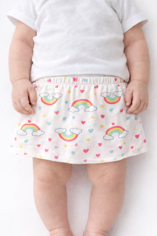 Faldita de Niña con Arcoíris (Talla 6-9M)